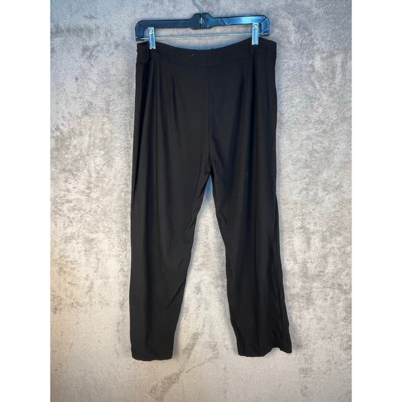 Eileen Fisher Pants Medium Petite Mid Rise Black Career Wear Quiet Luxury - Picture 3 of 5